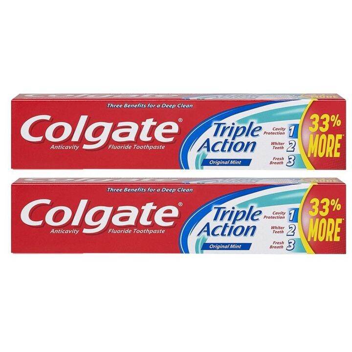 Colgate Triple Action Toothpaste 2 Pack (175g per pack) | Lazada PH