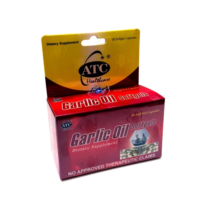 ATC Garlic Oil 500mg Dietary supplement box of 30's ( Expiration