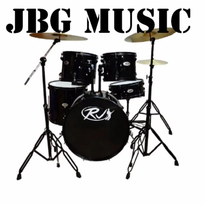 RJ Drum Set with Ride Cymbals (Black) Lazada PH