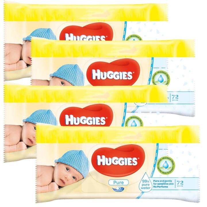 Huggies Wipes Pure Natural 4 Pack (72's per Pack) Lazada PH
