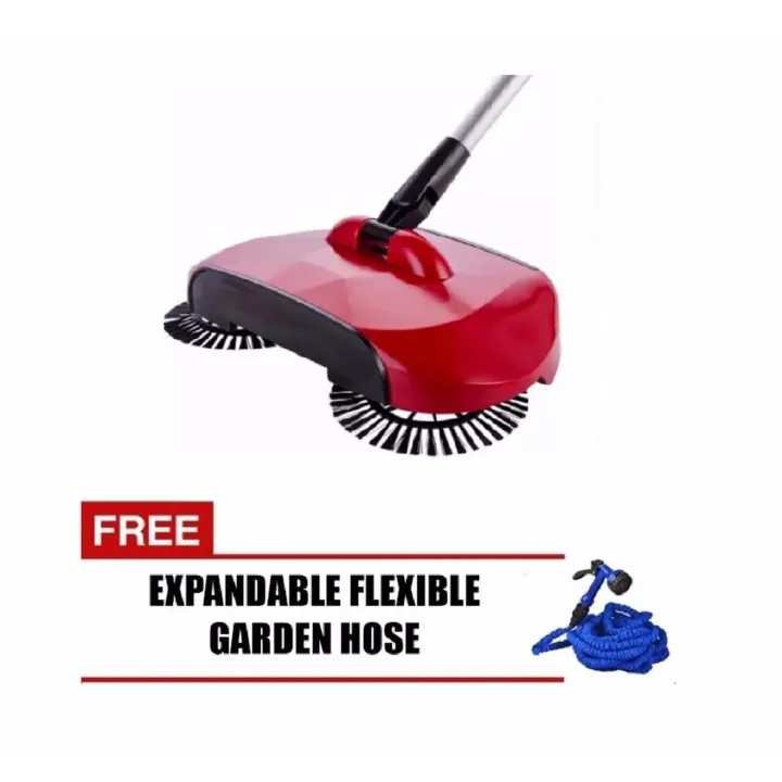 Swivel Cordless Sweep Drag Sweeping Allinone Broom Hand Push Spin