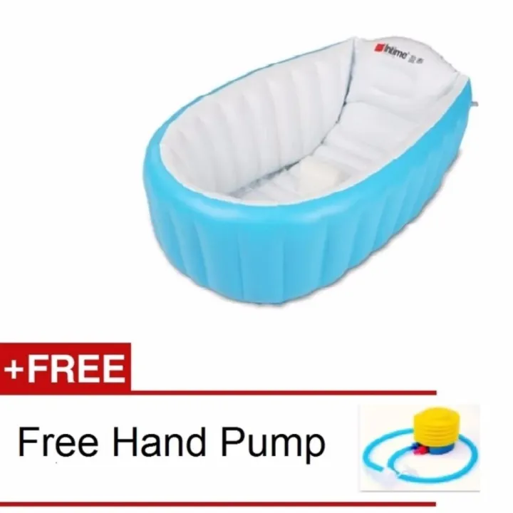 Intime Baby Bath Tub Portable Bathtub (Blue) With Free Hand Pump