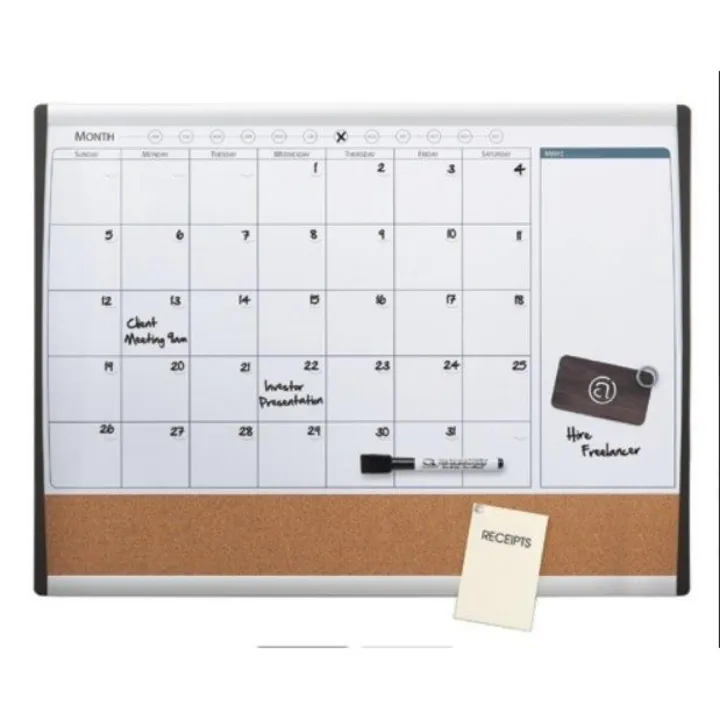 QUARTET Magnetic Whiteboard and Corkboard Combination Planner 17