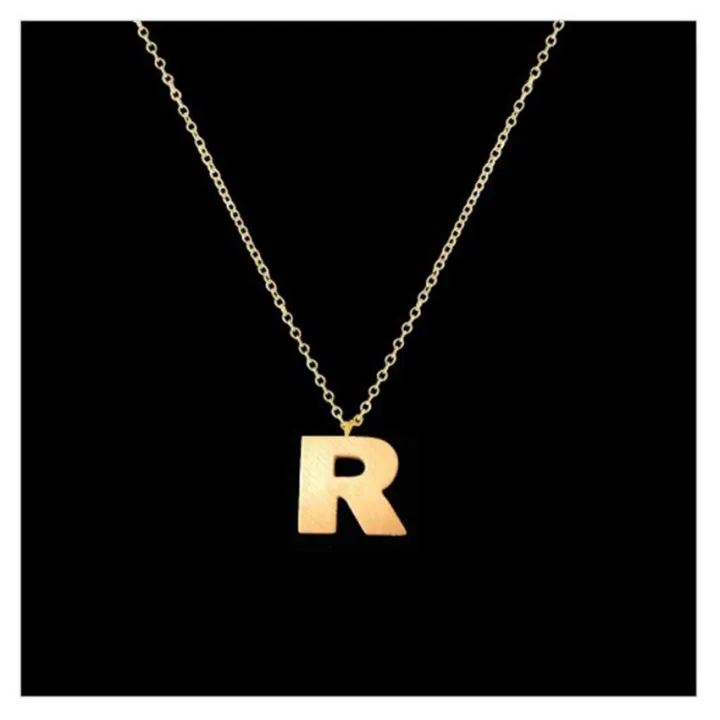 Lucky 999 Fashion Jewelry Letter R Pendant Gold Plated Charm ...