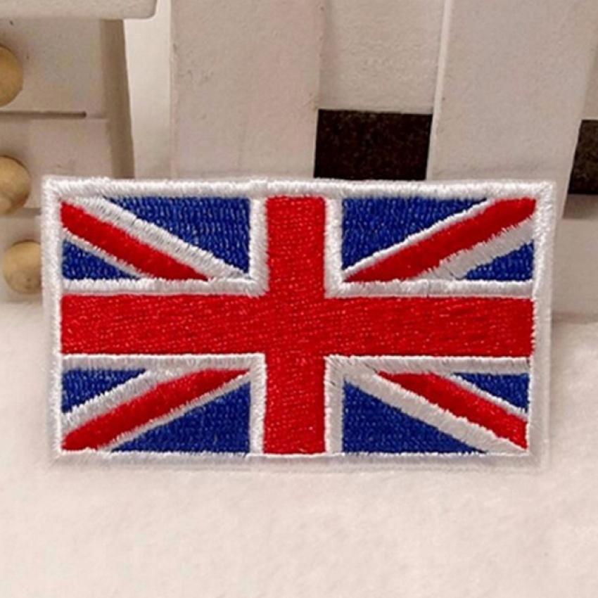 2x UK Flag Embroidered Iron Sew On  Patch United Kingdom Badge Transfer yuYC 