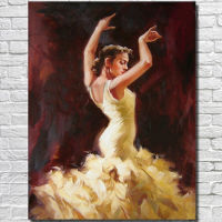 Hand Painted Figures Oil Painting Spanish Dancer Painting Modern Home Wall Art Decoration