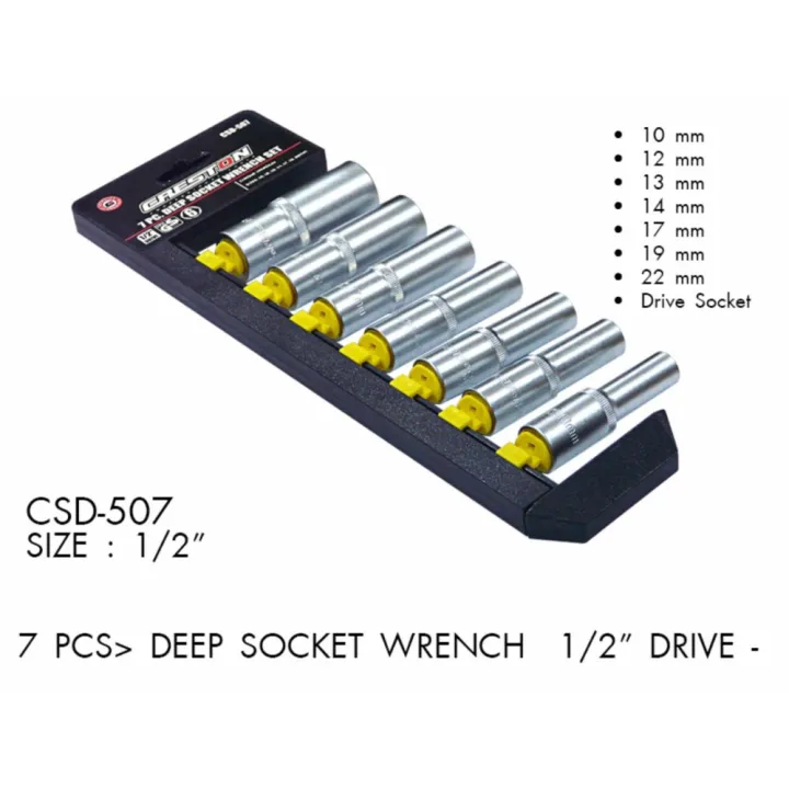 Creston 7 PCS Deep SOCKET WRENCH (1/2” DRIVE) Lazada PH