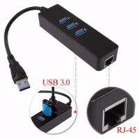 [ซื้อ1แถม1] พอร์ต3พอร์ต USB 3.0กิ๊กกะบิตอีเธอร์เน็ทพอร์ต RJ45ฮับตัวแปลงเครือข่ายแบบมีสายถึง1000Mbps