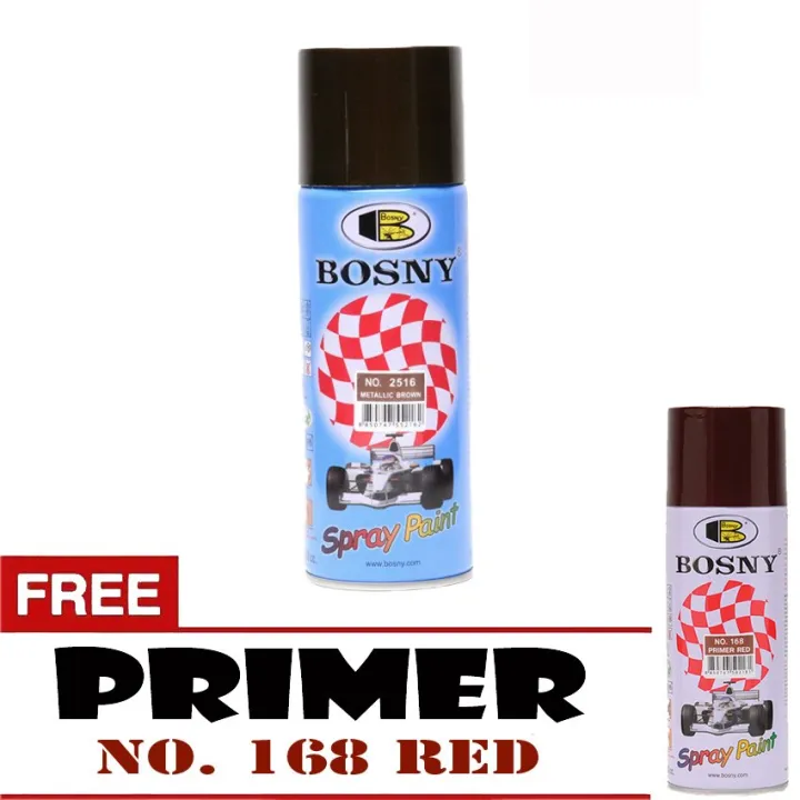 Bosny Metallic Color Spray Paint No. 2516 Metallic Brown with Free