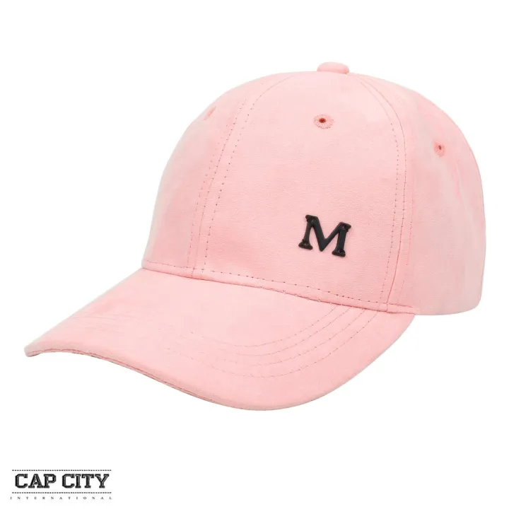 Cap City Letter M Adjustable Suede Cap Pastel Color Street Casual