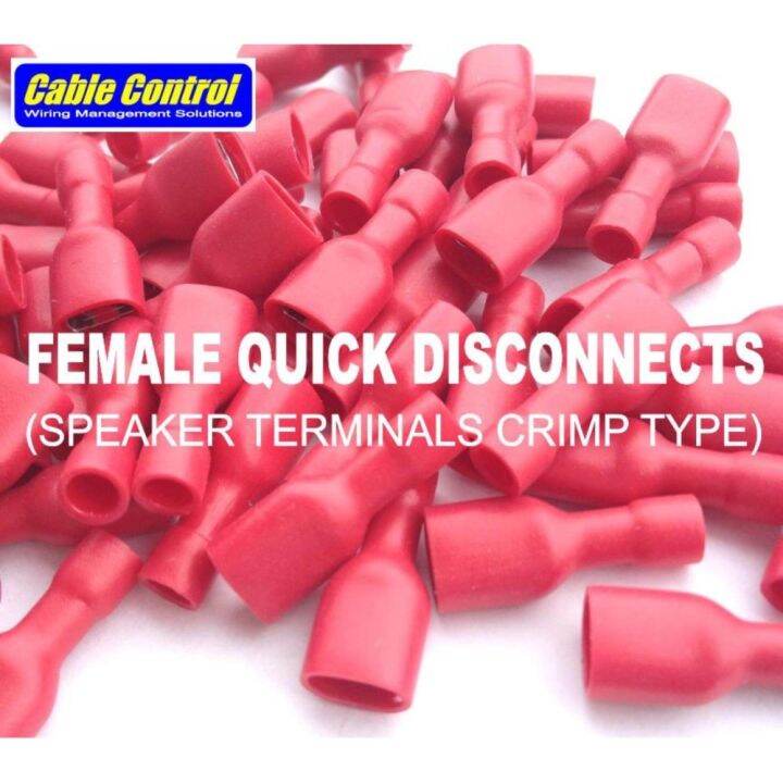 Cable Control Speaker Terminals , Female Quick Disconnects RED BLUE