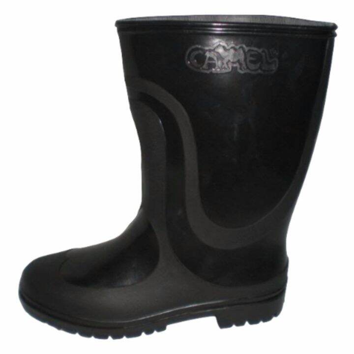 Camel High Cut Boots Waterproof Rubber Rain Boots Black Safety Boots