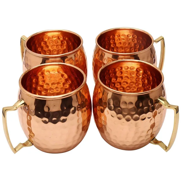 Zap Impex Pure Copper Hammered Moscow Mule Mug With Solid Brass