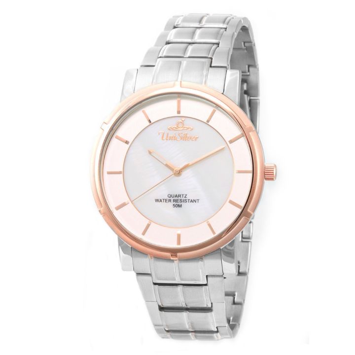 UniSilver TIME Zenturia Pair Men's Silver/Rose Gold/Mother-of-Pearl ...