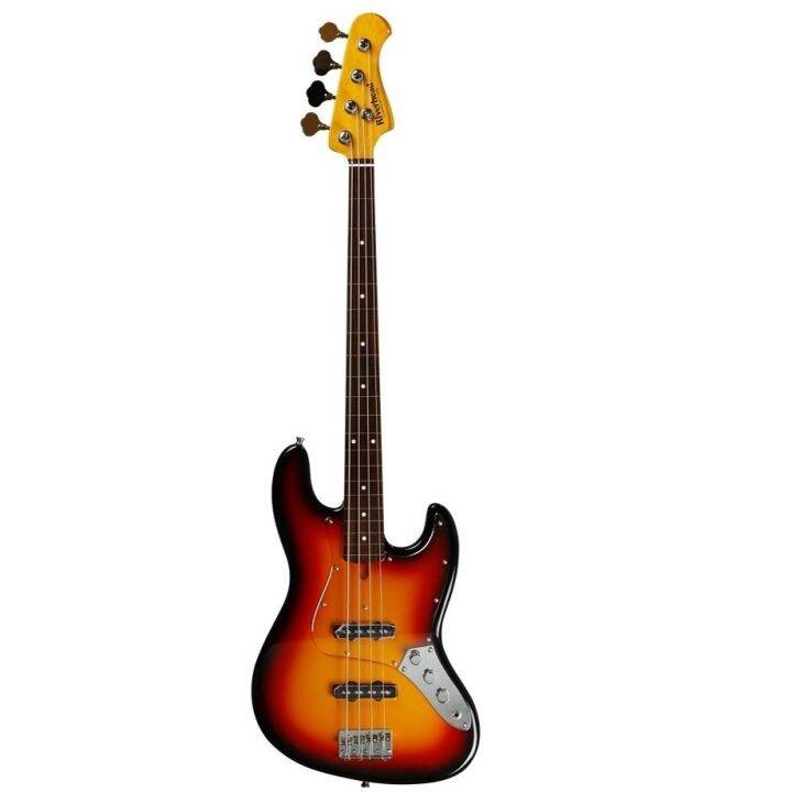 Riverhead RB3FL Fretless Electric Jazz Bass Guitar (3Tone Sunburst