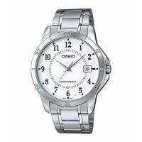 Casio นาฬิกาข้อมือผู้ชาย สายสแตนเลส รุ่น MTP-V004D-7B - Silver/White  รับประกันศูนย์ 1 ปี  ของแท้