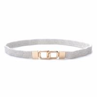 เข็มขัดผู้หญิง เข็มขัด ผู้หญิง เข็มขัด New Fashion and Easy Collocation Pattern PU Leather and Metal Belt for Woman and Girls - White