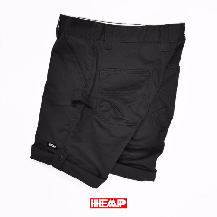 heap-hp001-กางเกงขาสั้นชิโน-สีดำ-100-cotton