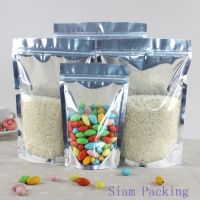 ขนาด 13x20+4 ซม. Siam Packing ถุงหน้าใสหลังเงิน ซิปล็อค ตั้งได้ (แพ็ค 100 ใบ)