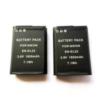 (แพ็คคู่) จำนวน 2 ก้อน แบตกล้อง Nikon EN-EL23 รหัส EN-EL23  Replacement Battery for Nikon