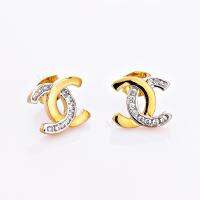 MONO jewelry ต่างหูไขว้สำหรับสุภาพสตรี รุ่น MN232L (Yellow Gold)