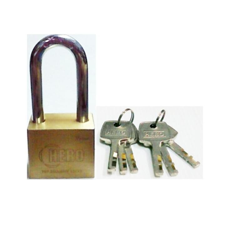 hero-กุญแจทองเหลือง-แม่กุญแจ-ขนาด-60-มม-คอยาว-กุญแจล็อคบ้าน-กุญแจล็อคประตู-กุญแจ-ระบบลูกปืน-พร้อม-ลูกกุญแจบ้าน-6-ดอก