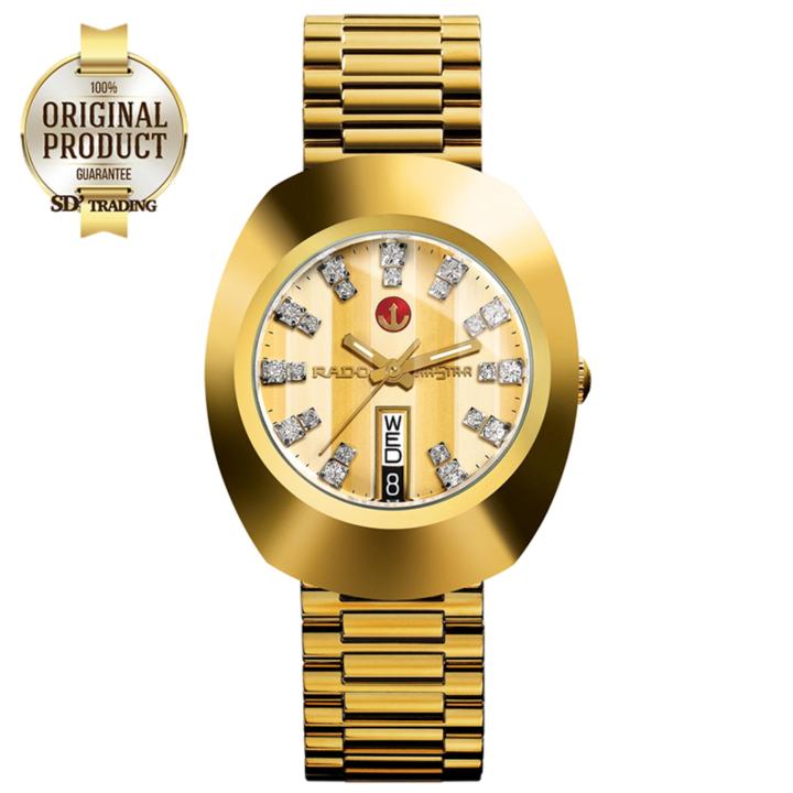 rado-diastar-automatic-22พลอย-นาฬิกาข้อมือผู้ชายเรือนทองรุ่น-r12413803-สีทอง-two-tone