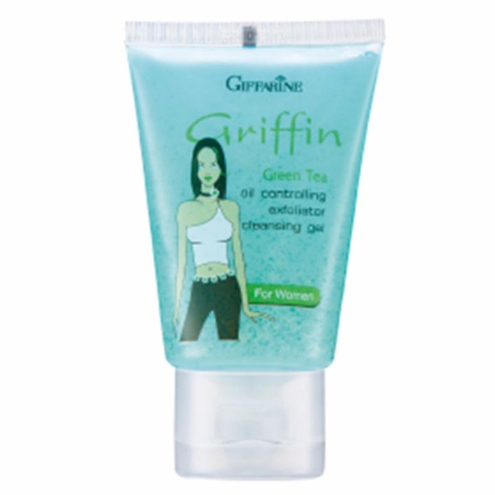 กิฟฟารีน-เจลล้างหน้ากริฟฟิน-กรีนที-สำหรับสุภาพสตรี-สูตรผิวสะอาดใส-ไร้ความมัน-สารสกัดจากชาเขียว-50-g-giffarine-griffin-green-tea-oil-controlling-exfoliator-cleansing-gel-for-women-green-tea-extract