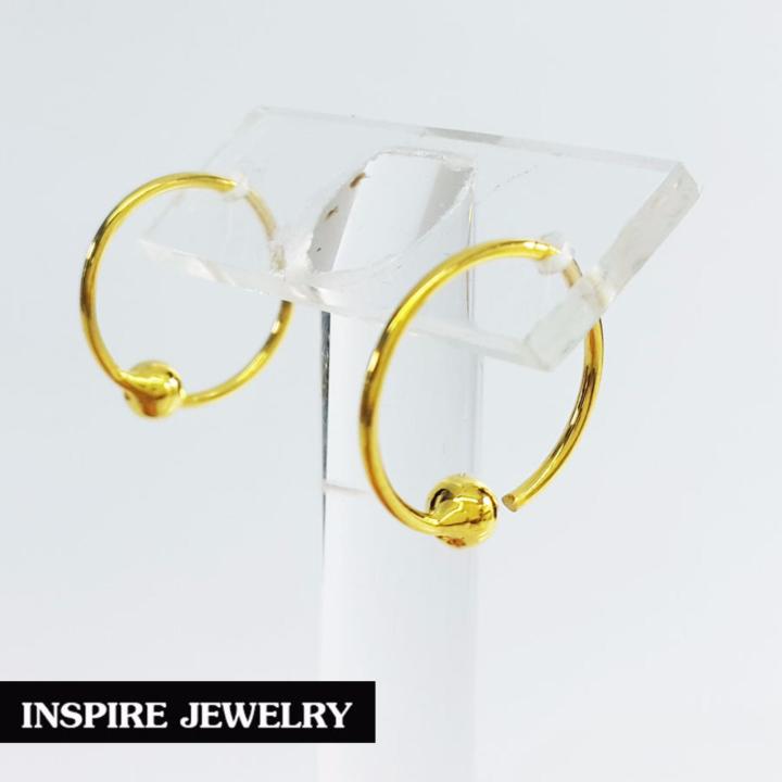 inspire-jewelry-ต่างหูห่วงทอง-size-1x1cm-งานจิวเวลลี่-หุ้มทองแท้-24k-100