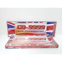 กรอบป้ายทะเบียนกันน้ำ ลายธง ENGLAND LONDON CD-9999 ส้น-ยาว