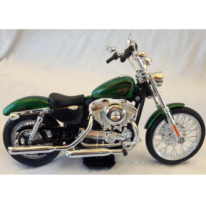 rctoystory-โมเดล-รถมอเตอร์ไซค์-harley-davidson-2013-xl-1200v-seventy-two-1-12-สีเขียว