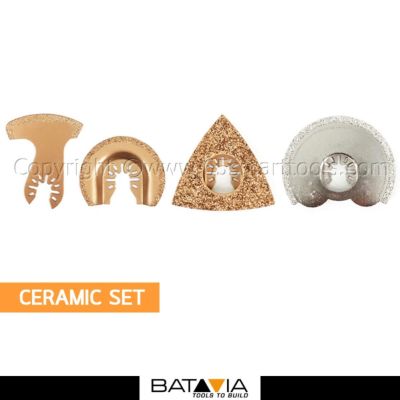 Batavia Multi-Tool ชุดใบตัดเลื่อยไฟฟ้าระบบสั่นอเนกประสงค์ Ceramic Set สำหรับงานกระเบื้อง+เซรามิก 4ชิ้น