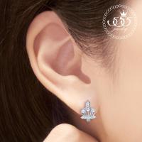 555jewelry ต่างหู เงินแท้  ดีไซน์ต่างหูเพชรสวิส เครื่องประดับ ต่างหูแฟชั่น Sterling Silver 925 Fashion Jewelry Women Earrings ดีไซน์ ต่างหูห่วง รูปมงกุฎสวยเป็นประกาย เพชรสวิส รุ่น MD-SLER021 (SLER-B1)