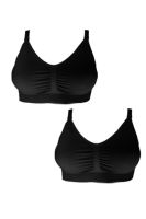 Perfect Bra เสื้อชั้นในให้นม (Nursing Bra) ใส่ได้ตั้งแต่ตั้งครรภ์ แบบ Sport เชต 2 ตัว - สีดำ