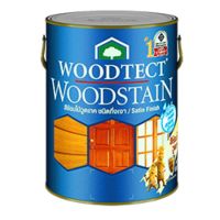 WOODTECT Woodstainสีย้อมไม้วูดเทค สีไม้แดง WS-203(แกลอนใหญ่)แถมฟรี!! แปรงทาสีย้อมไม้