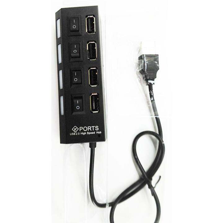 usb-hub-2-0-4-port-สวิตช์แยก-4-ตัว-สีดำ