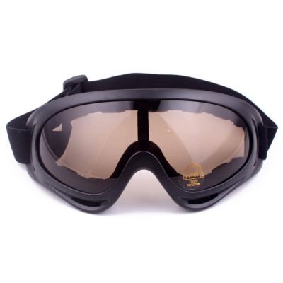 G2G แว่นตากันแดด กันฝุ่น สำหรับขี่มอเตอร์ไซค์ จักรยาน หรือ เล่นกีฬากลางแจ้ง กรอบดำ มีสายรัด เลนส์สีชา จำนวน 1 ชิ้น