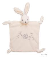 Kaloo ตุ๊กตาผ้ากัดสี่เหลี่ยมกระต่าย KALOO PERLE - DOUDOU KNOTS RABBIT CREAM สีครีม