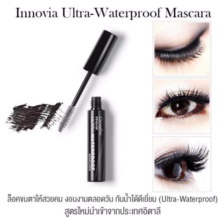 giffarine-innovia-ultra-waterproof-mascara-ล็อคขนตาให้สวยคม-งอนงามตลอดวัน-สูตรใหม่นำเข้าจากประเทศอิตาลี-กันน้ำได้ดีเยี่ยม-ขนตายาว-เรียงสวยเส้นต่อเส้น-เฉดสีดำสนิท-เพื่อดวงตาสวยคมชัด-ทุกมิติ-1-ชิ้น