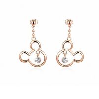 ROXI ต่างหู Mickey รุ่น  2020477225B ชุบทองคำ  Rose Gold Plated และประดับคริสตัล สวย น่ารัก