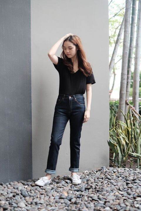 golden-zebra-jeans-กางเกงยีนส์หญิงขาเดฟ-ผ้ายืดสีน้ำเงิน