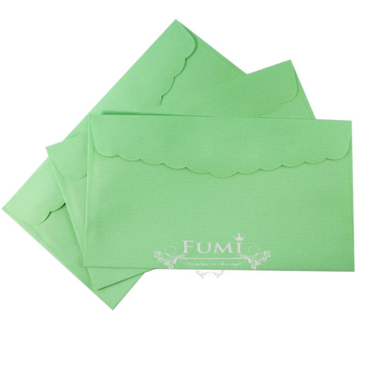 fumi-ซองการ์ดแต่งงาน-4-25x7-75-นิ้ว-100-ซอง-ฝาโค้งหยัก-สีเขียว