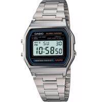 CASIO นาฬิกาข้อมือผู้ชาย สีเงิน สายสแตนเลส รุ่น A158WA-1DF