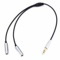 1 x 3.5mm Male to 2 x 3.5mm Female Audio Cable 25cm (สีเงิน)