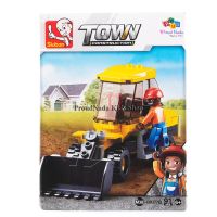 ProudNada Toys ของเล่นเด็กชุดตัวต่อเลโก้รถฟาร์ม Sluban TOWN CONSTRUCTION 91 PCS B0377B