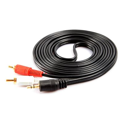 Qishop AV High Grade Cable Stereo 3.5mm (M) / 2 RCA (M) Length 3m (สืดำ)