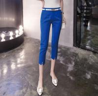 พร้อมส่งจากไทยกางเกงขาห้าส่วนผู้หญิง ZASHION Korean Slim Fit Trousers/Pants with Belt