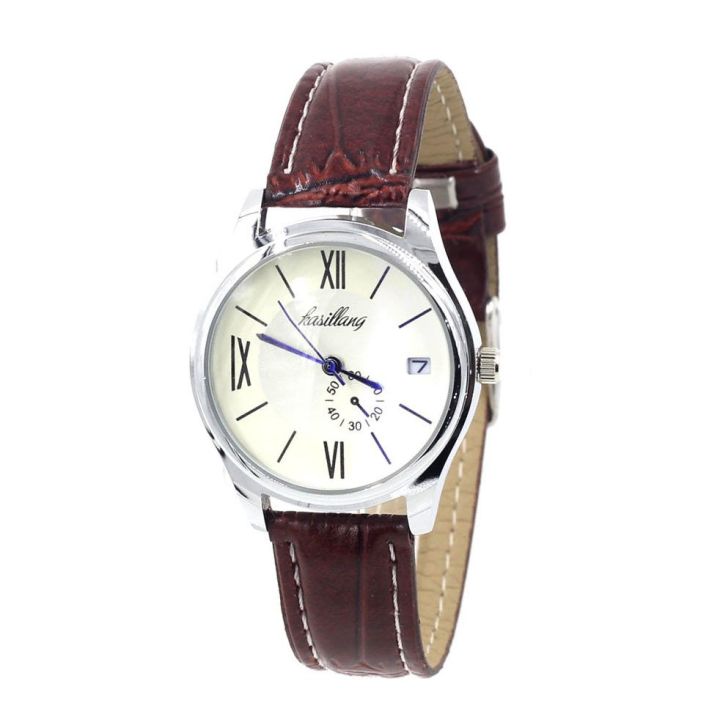 ราคาพิเศษโละสตอก-คละสีส่ง-w-time-นาฬิกาข้อมือผู้หญิง-ระบบวันที่-wp8142-white-brown