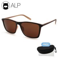 [โค้ดส่วนลดสูงสุด 100] ALP Sunglasses แว่นกันแดด Wayfarer Style รุ่น ALP-0021-BRT-BR (Brown/Brown)