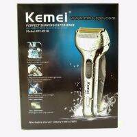 Kemei เครื่องโกนหนวดไฟฟ้ากันน้ำสองใบมีดล้างน้ำได้ พร้อมแบตตาเลี่ยนกันจอน KEMEI218